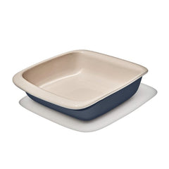2 Qt Square Stoneware Baking Dish - Storm Blue