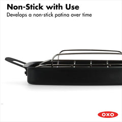 Carbon Steel Obsidian Series Roaster with Rack