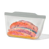 Silicone Reusable Bag Stand-Up Half Gallon (64 oz) - Light Grey