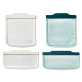 Silicone Reusable Bag - 4 Piece Lunch Set - Oat/Lagoon