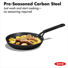 Carbon Steel Obsidian Series 10-Inch Frypan with Silicone Sleeve