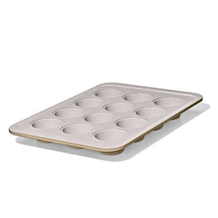 Non-Stick Pro Ceramic Coated Metal Bakeware 12-Cup Muffin Pan - Biscuit