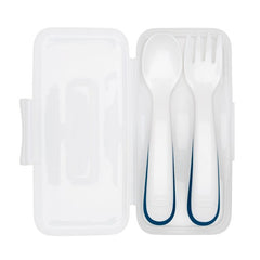On-the-Go Plastic Fork and Spoon Set with Travel Case