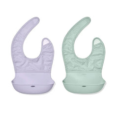Roll-Up Bib - 2 Pack - Lilac And Opal