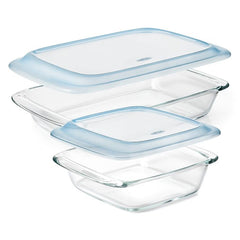 Glass Baking Dish with Lid (2.0 Qt) and Glass Baking Dish with Lid (3.0 Qt) Bundle