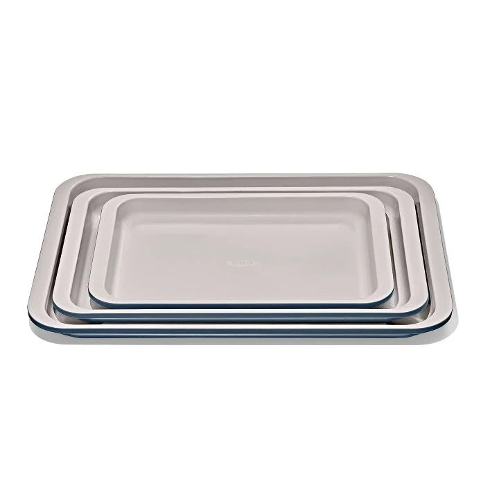 Non-Stick Pro Ceramic Coated Metal Bakeware 3Pc Set - Storm Blue