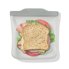 Silicone Reusable Bag  Sandwich (28 oz) - Light Grey