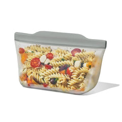Silicone Reusable Bag  Stand-Up Quart (32 oz) - Light Grey