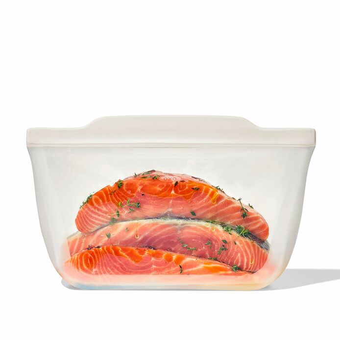Silicone Reusable Bag - Stand-Up Half Gallon (64 oz) - Oat