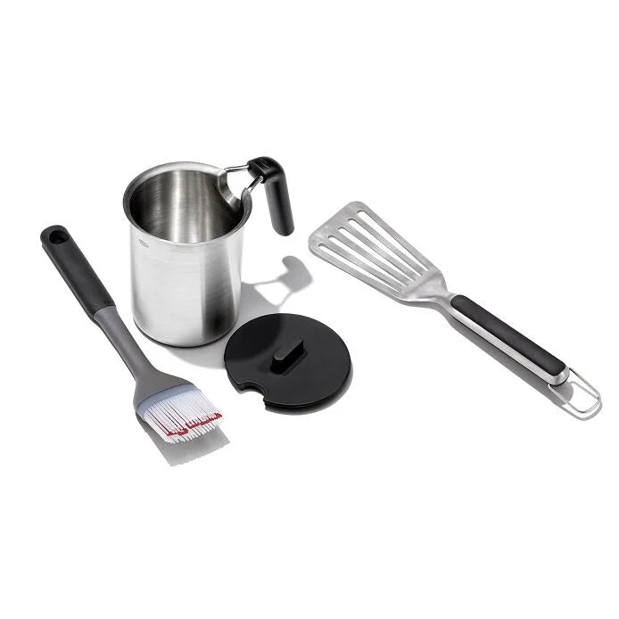 Grilling Basting Pot and Brush Set & Grilling Precision Turner Bundle