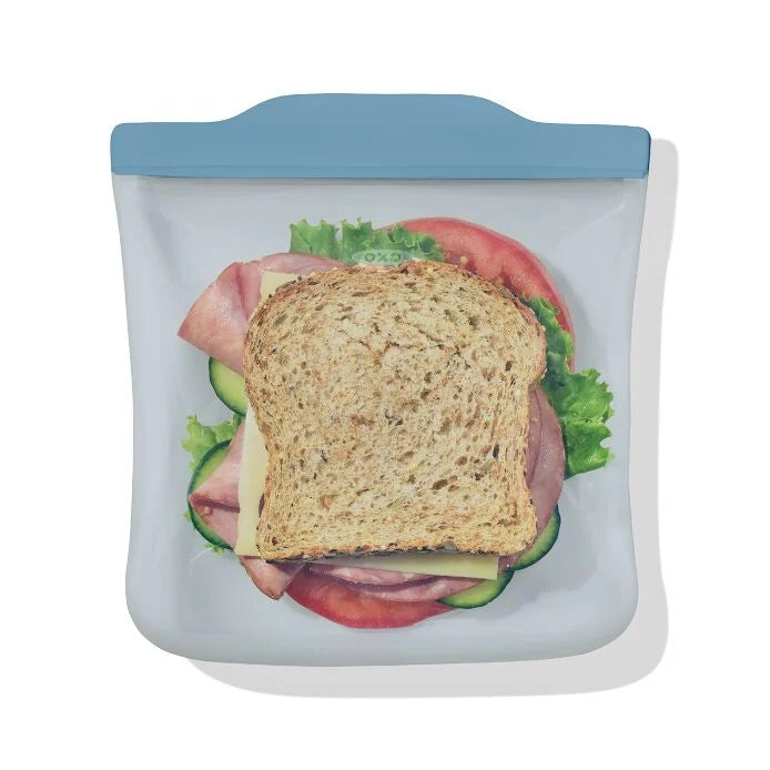 Silicone Reusable Bag  Sandwich (28 oz) - Ocean Blue