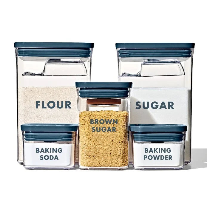 8-Piece Prelabeled Baking POP Container Set – Storm Blue