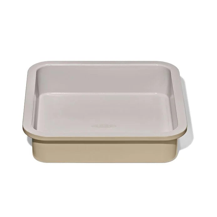 Non-Stick Pro Ceramic Coated Metal Bakeware 9" Square Cake Pan - Biscuit